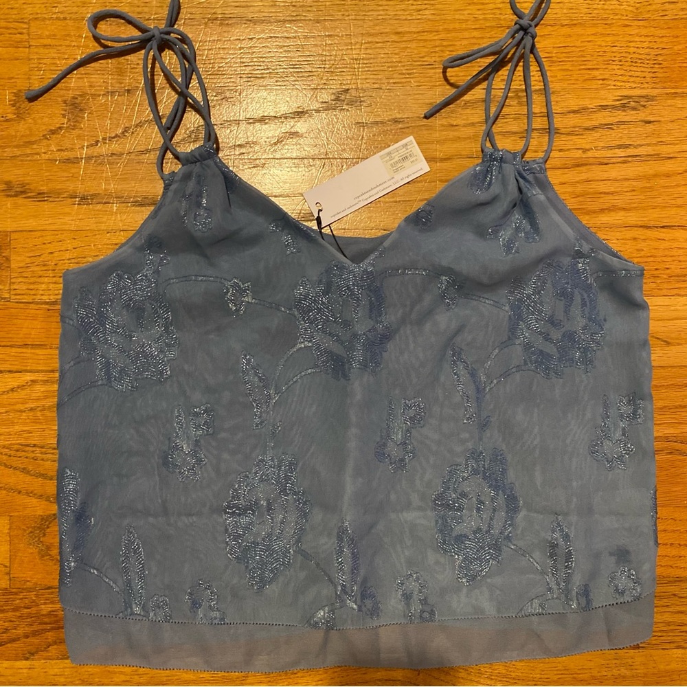 NWT cupcakes and cashmere blue shiny top